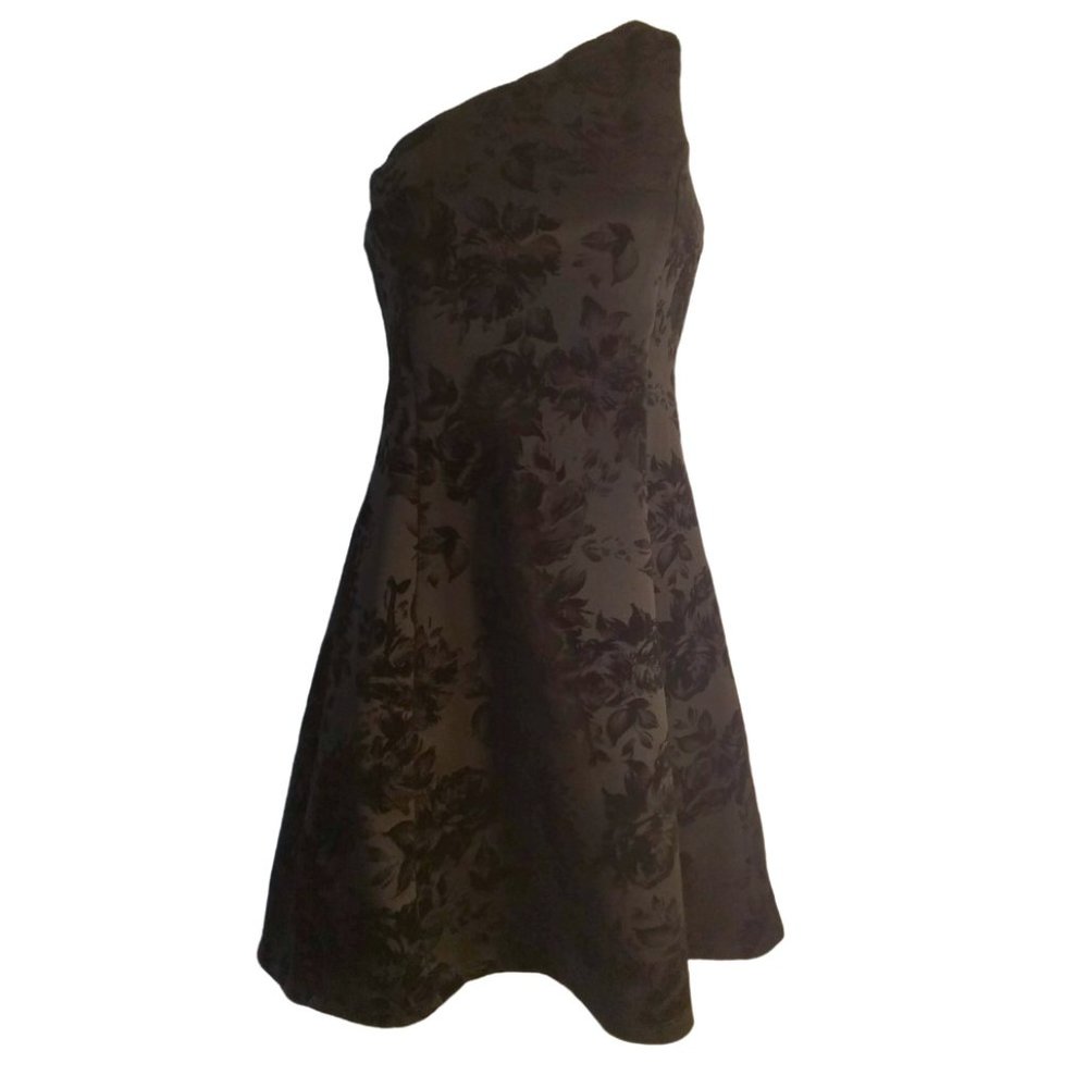 Hope & Harlow Floral One Shoulder Velvet Dress
